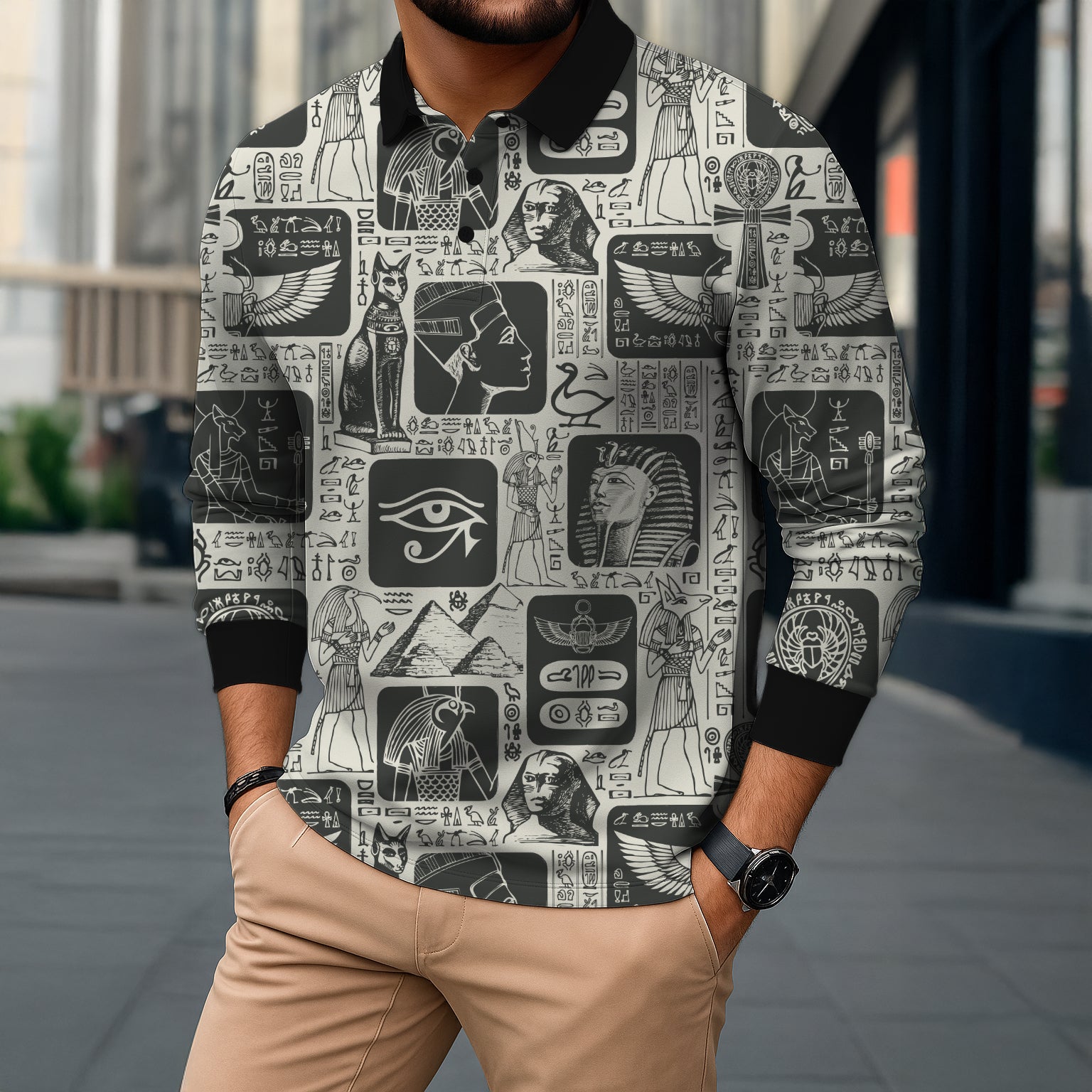 ANCIENT EMPIRE FULL SLEEVE POLO T-SHIRT