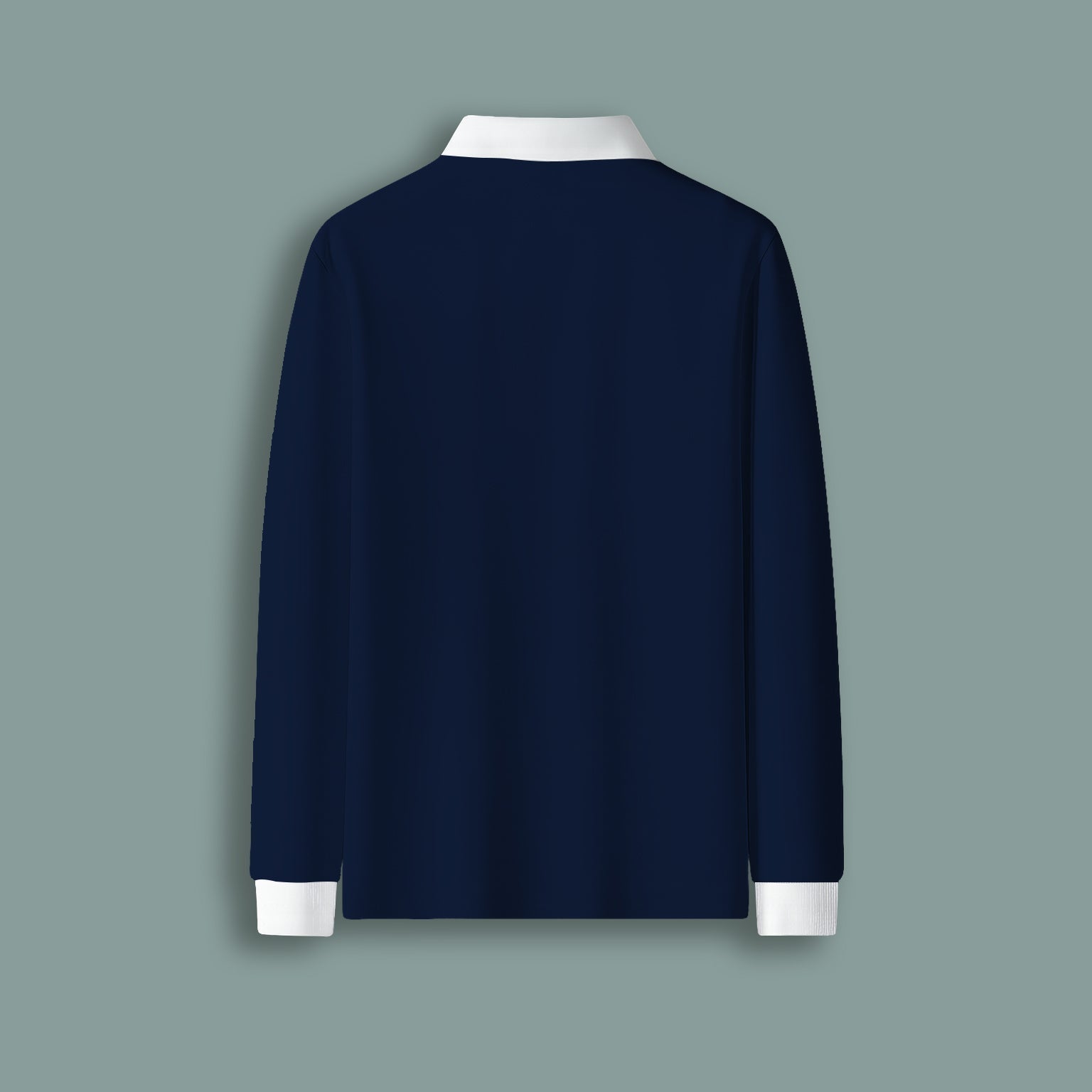 NAVY BLUE FULL SLEEVE POLO NECK T-SHIRT