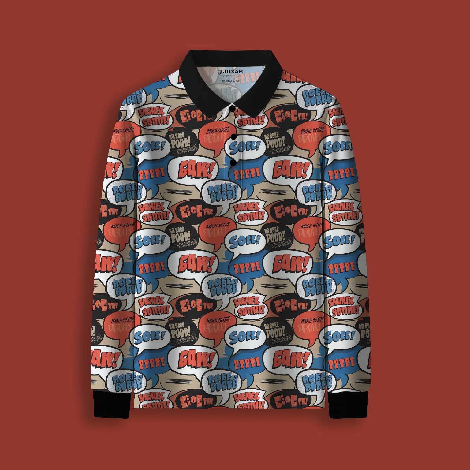 COMIC POP FULL SLEEVE POLO T-SHIRT
