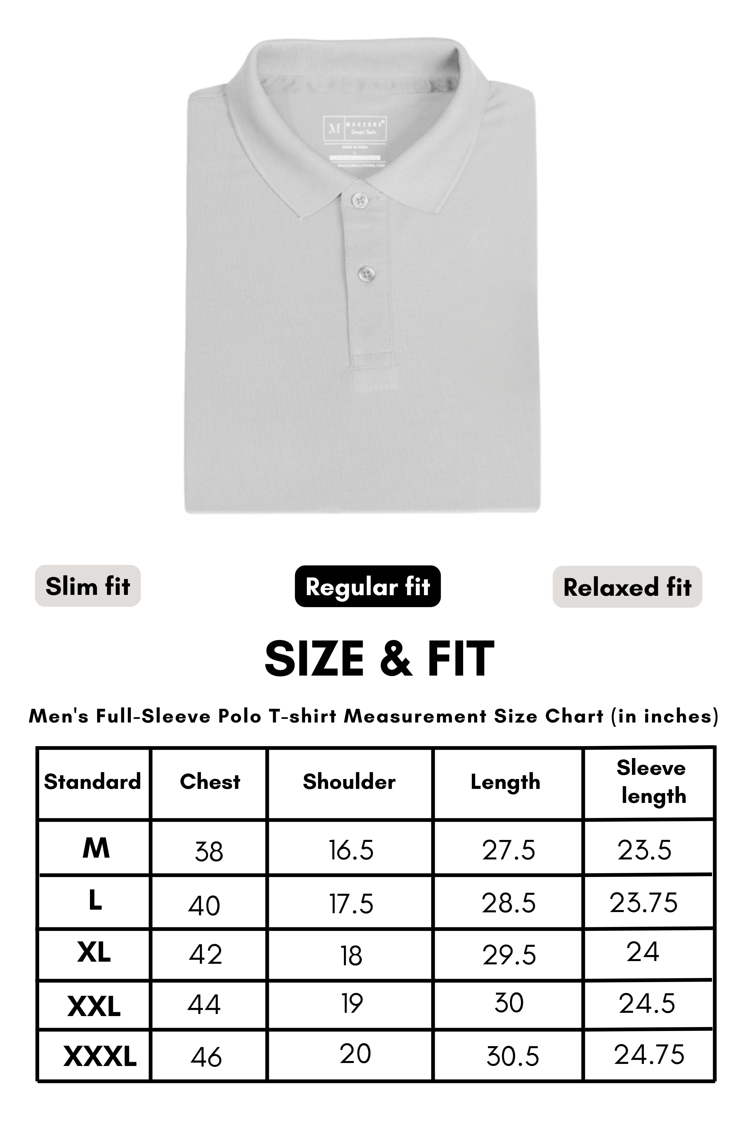 Grey Full Sleeve Smart Tech Polo