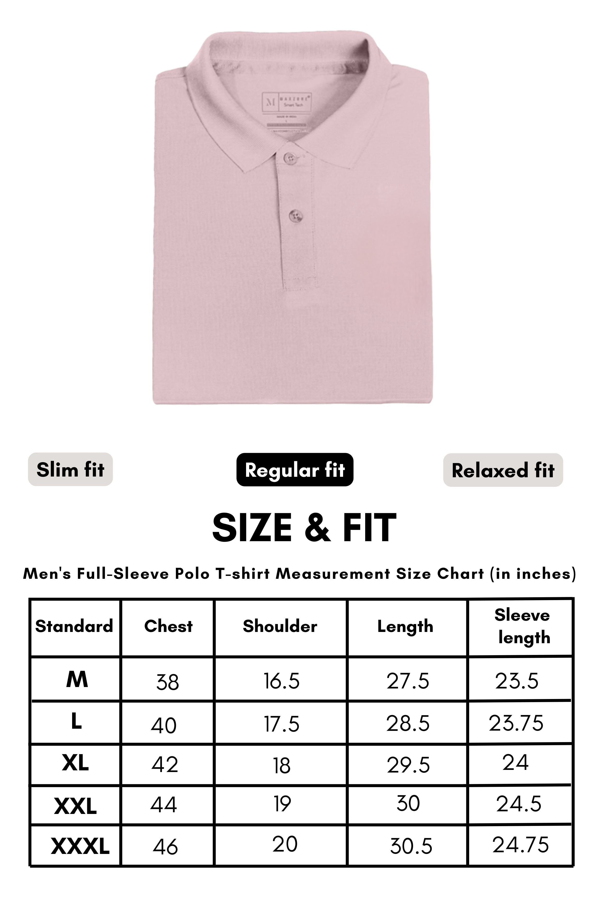 Mauve Full Sleeve Smart Tech Polo
