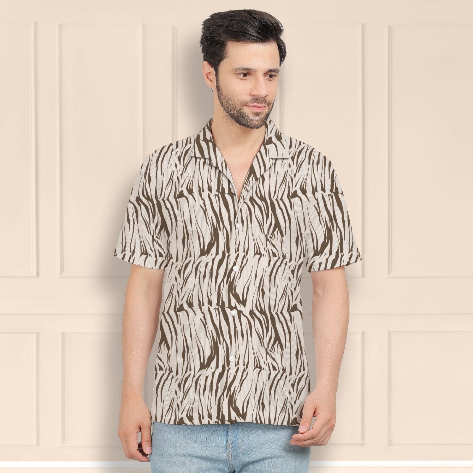 WHITE TIGER CORDUROY PRINTED SHIRT