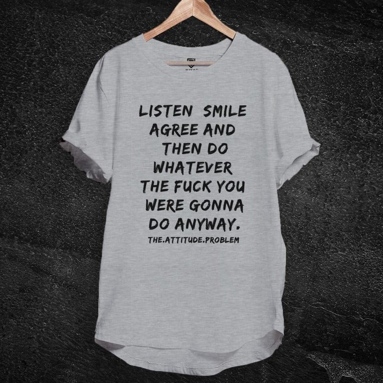LISTEN SMILE LONGLINE T-SHIRT