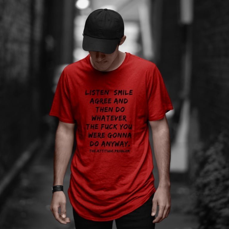 LISTEN SMILE LONGLINE T-SHIRT