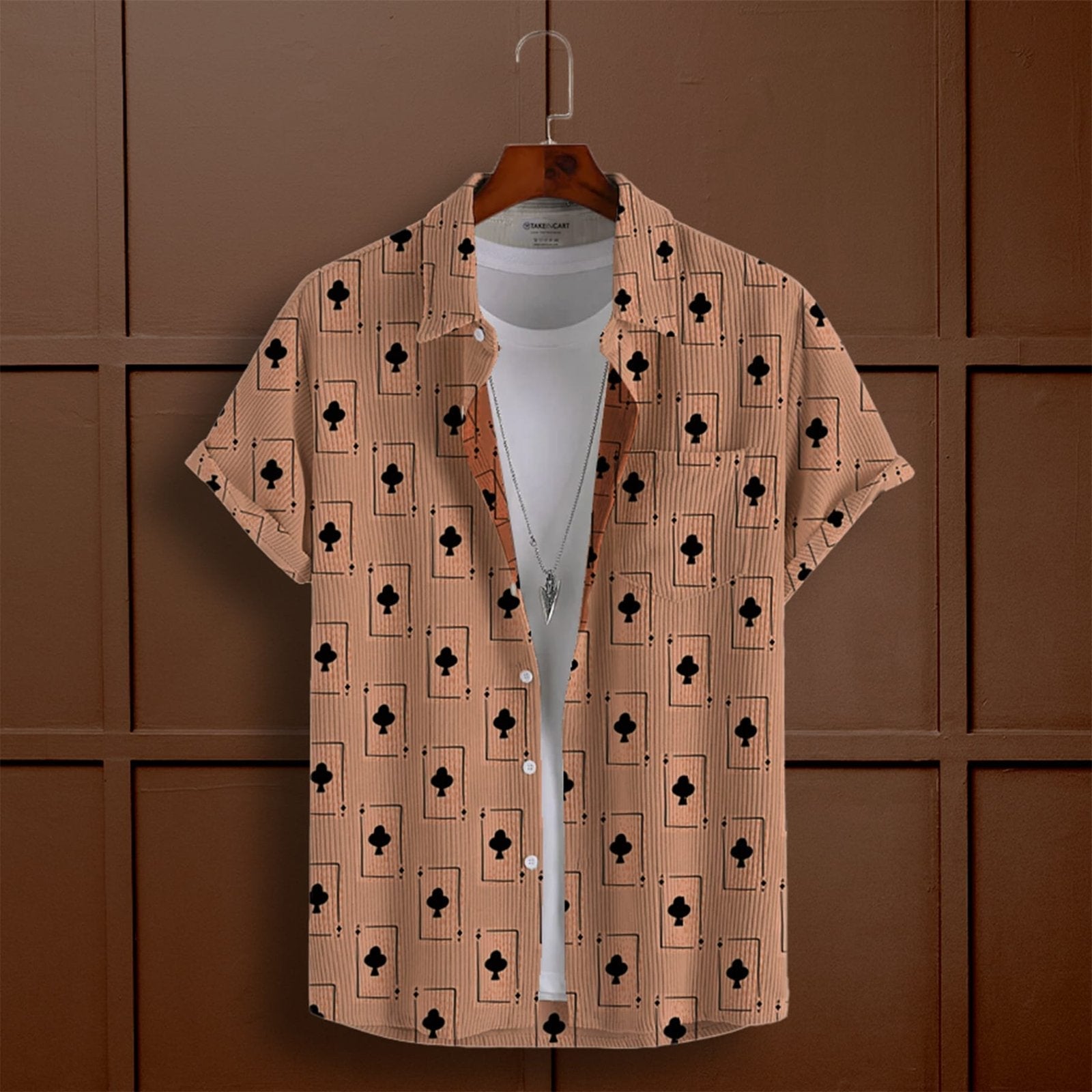 SOLITAIRE CORDUROY PRINTED SHIRT