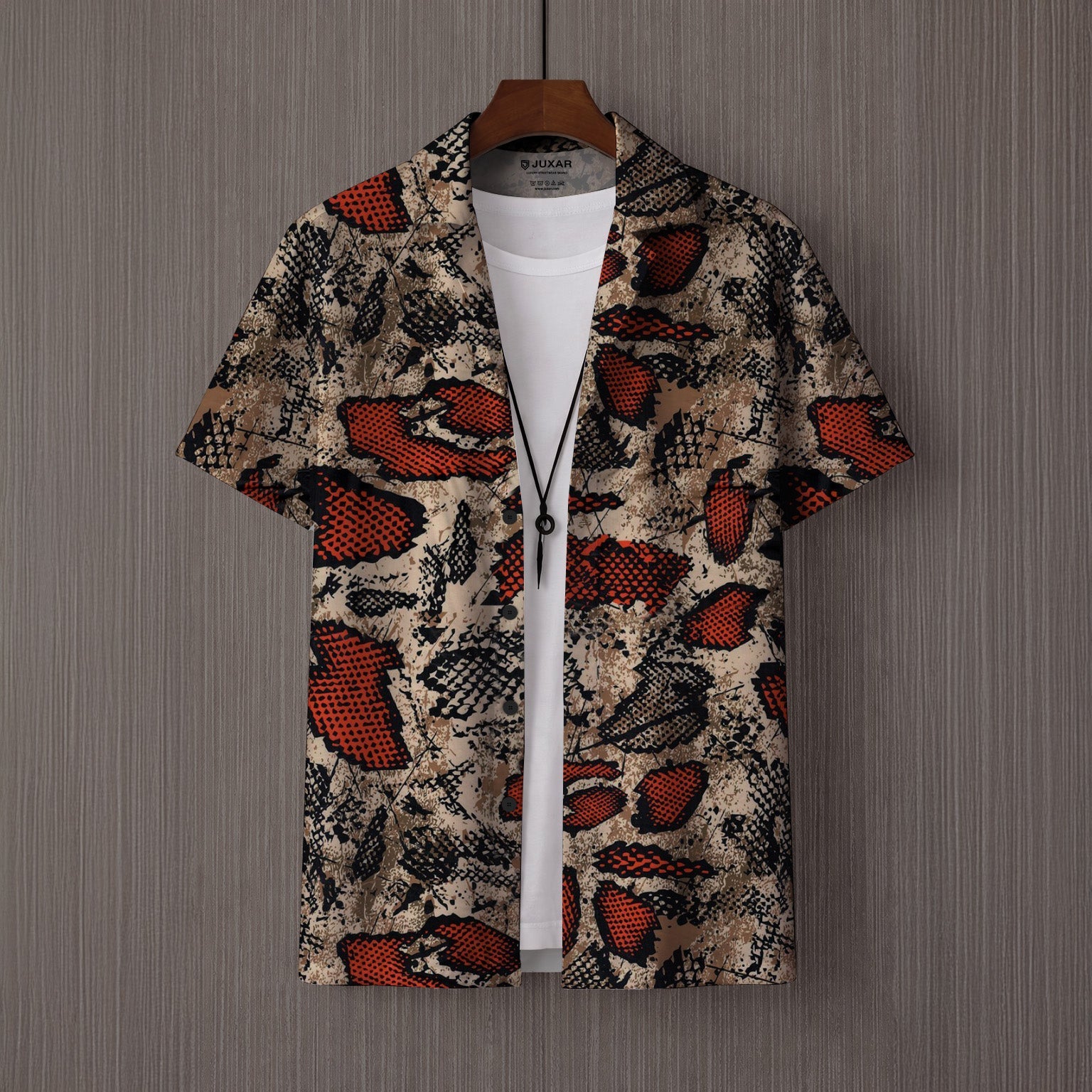 STREET SNAKE TEXTURE PRINTED OVERSIZE SHIRT