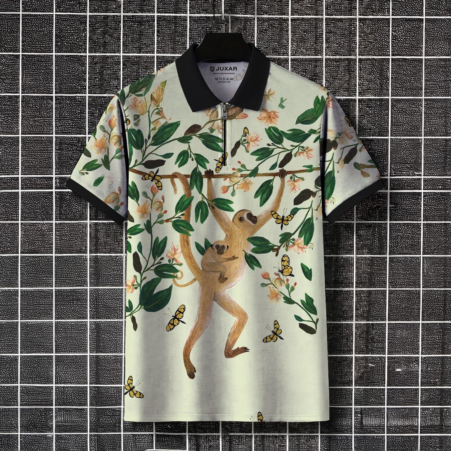 FOREST SOUL ZIPPER POLO T-SHIRT