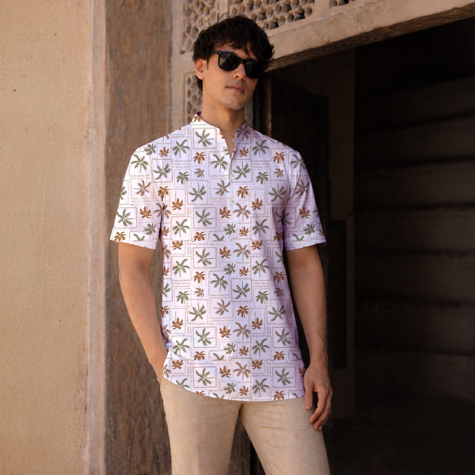 PALM TREE STREETWEAR KURTA SHIRT
