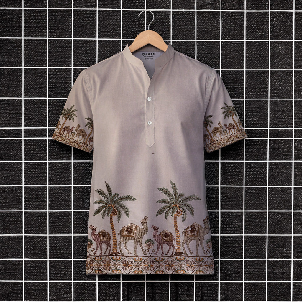 RAJWADI PALM PRINTED KURTA SHIRT