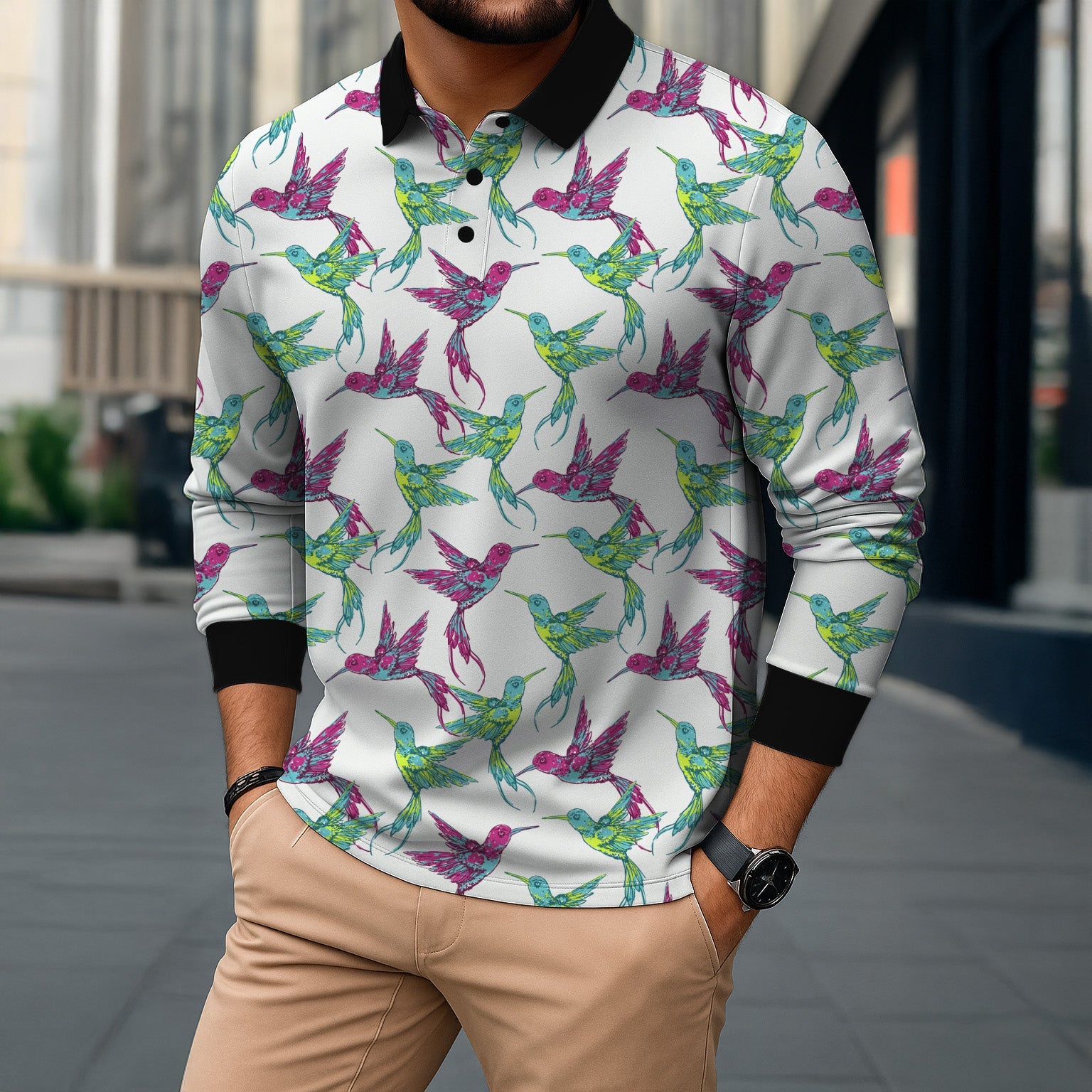 PARADISE WINGS FULL SLEEVE POLO T-SHIRT