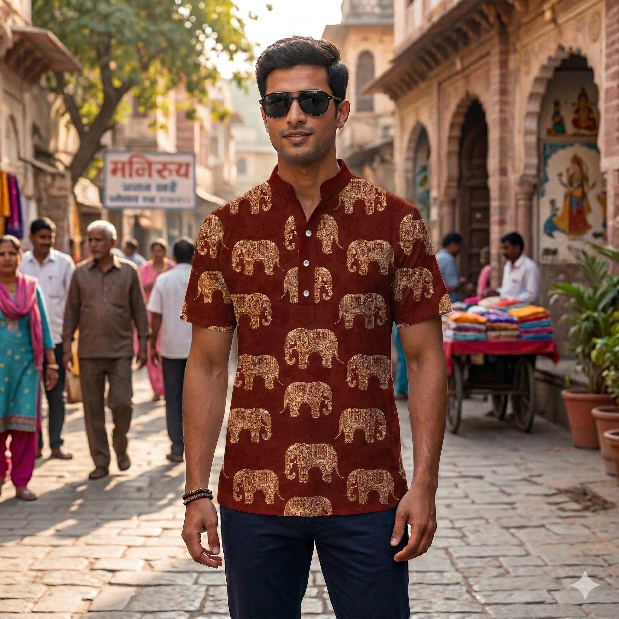 ELEPHANT STREETWEAR PRINTED KURTA SHIRT