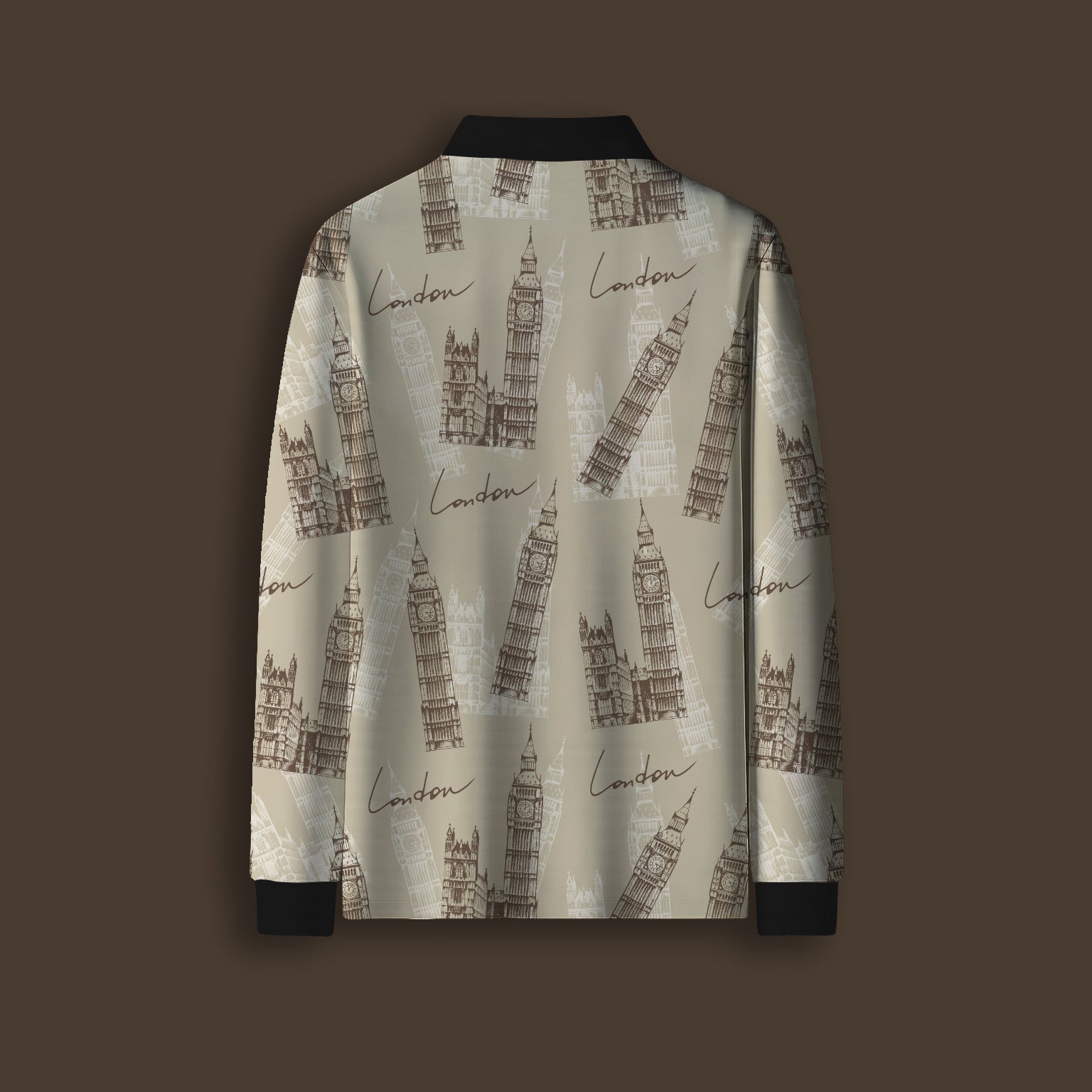 LONDON SKETCH FULL SLEEVE POLO T-SHIRT
