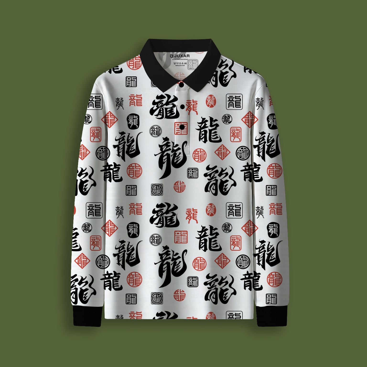 DRAGON FLOW FULL SLEEVE POLO T-SHIRT