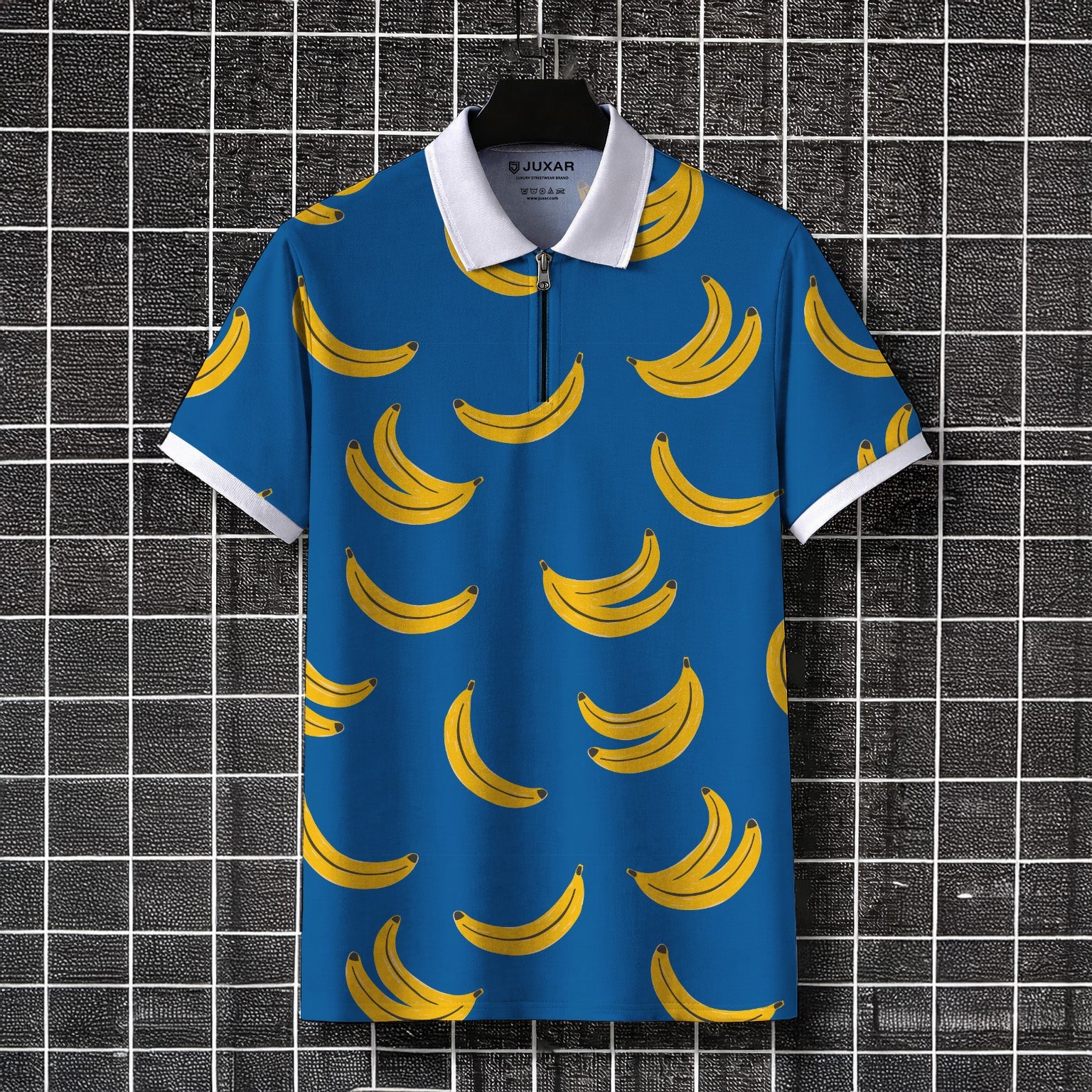 BANANA ZIPPER POLO T-SHIRT