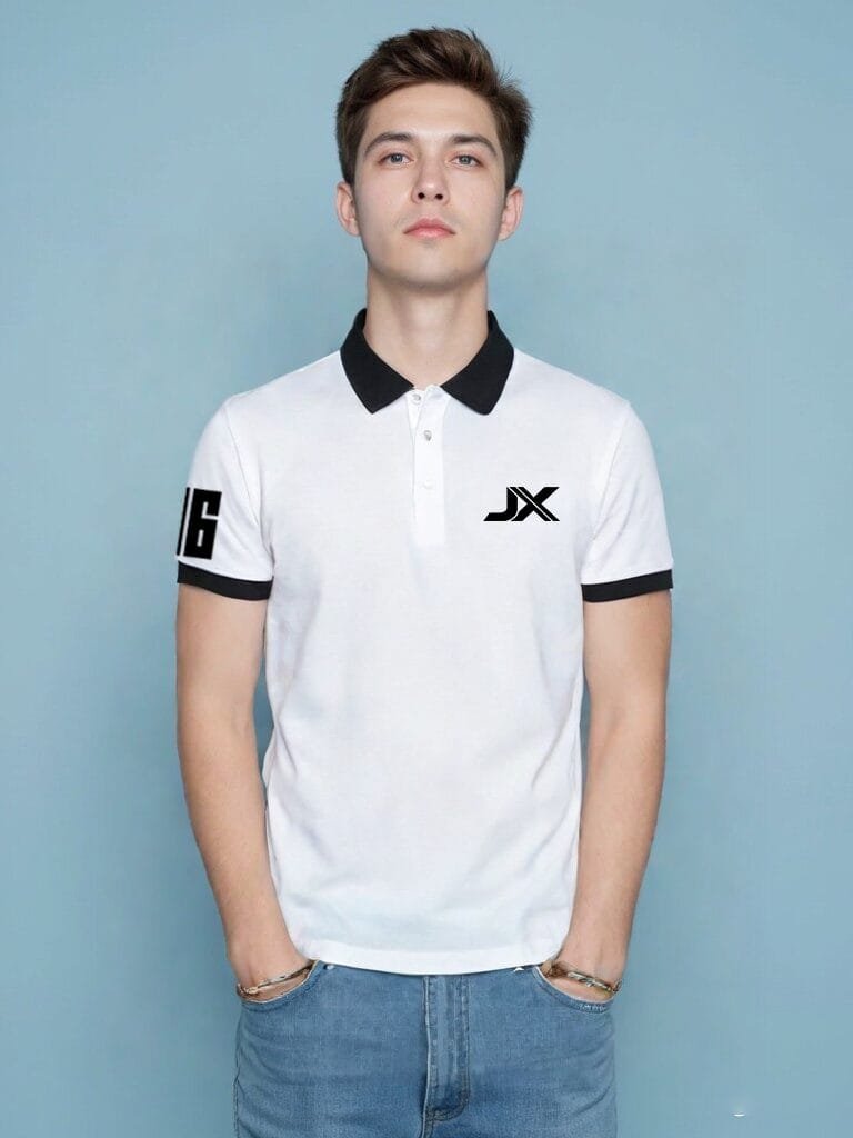 WHITE COTTON POLO T-SHIRT