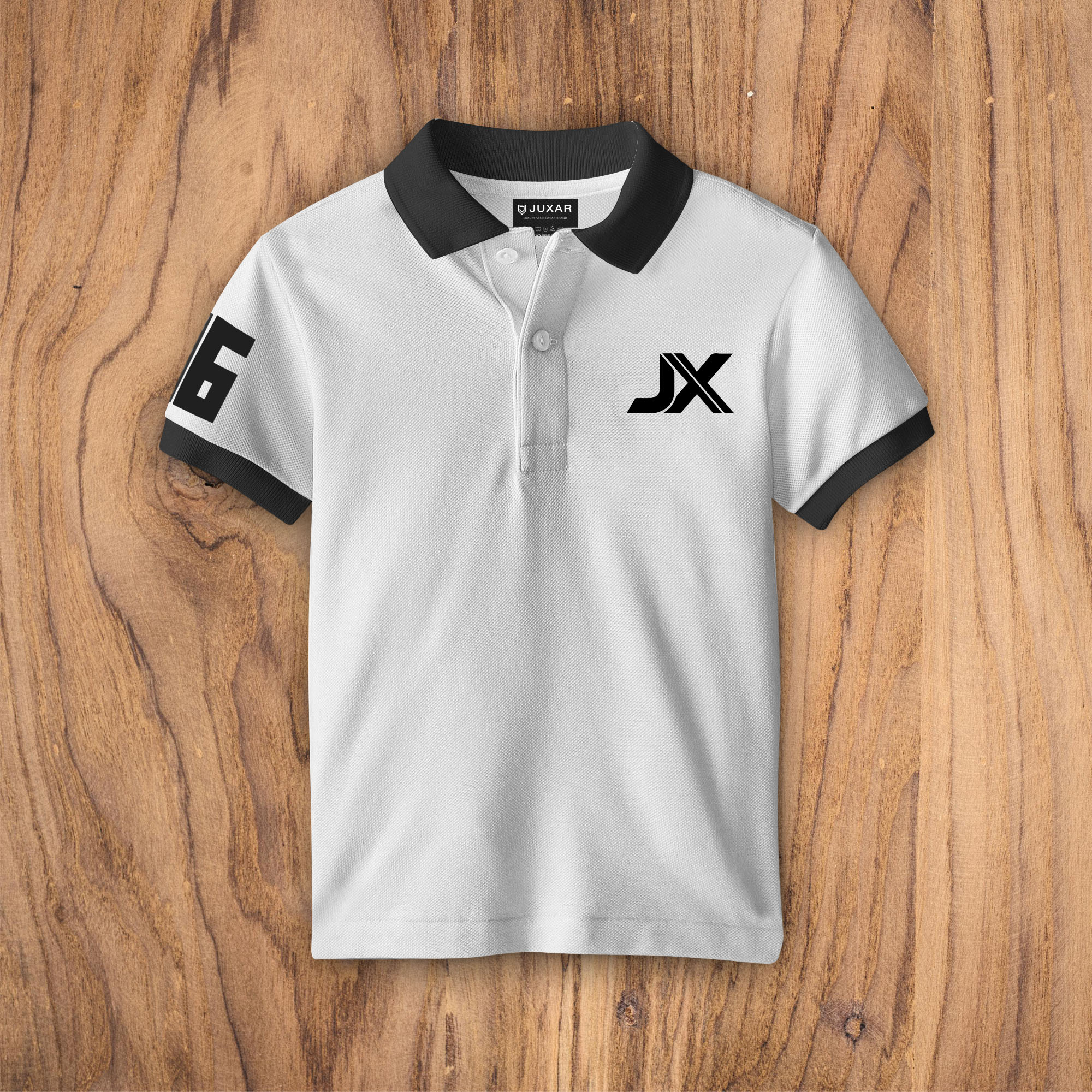 WHITE COTTON POLO T-SHIRT