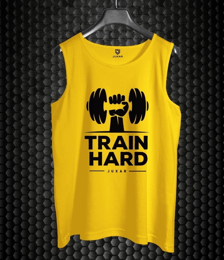 TRAIN HARD YELLOW SANDO