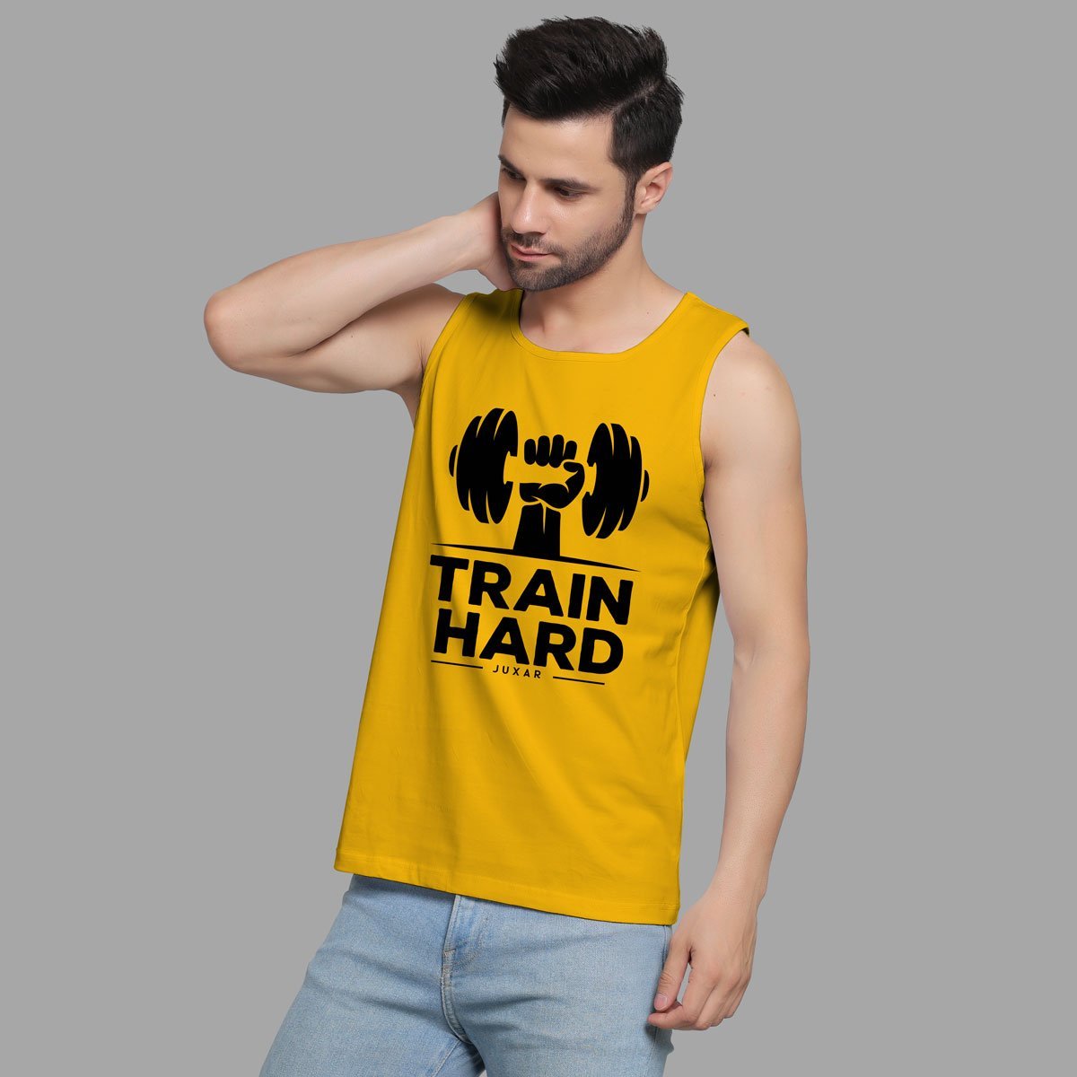TRAIN HARD YELLOW SANDO