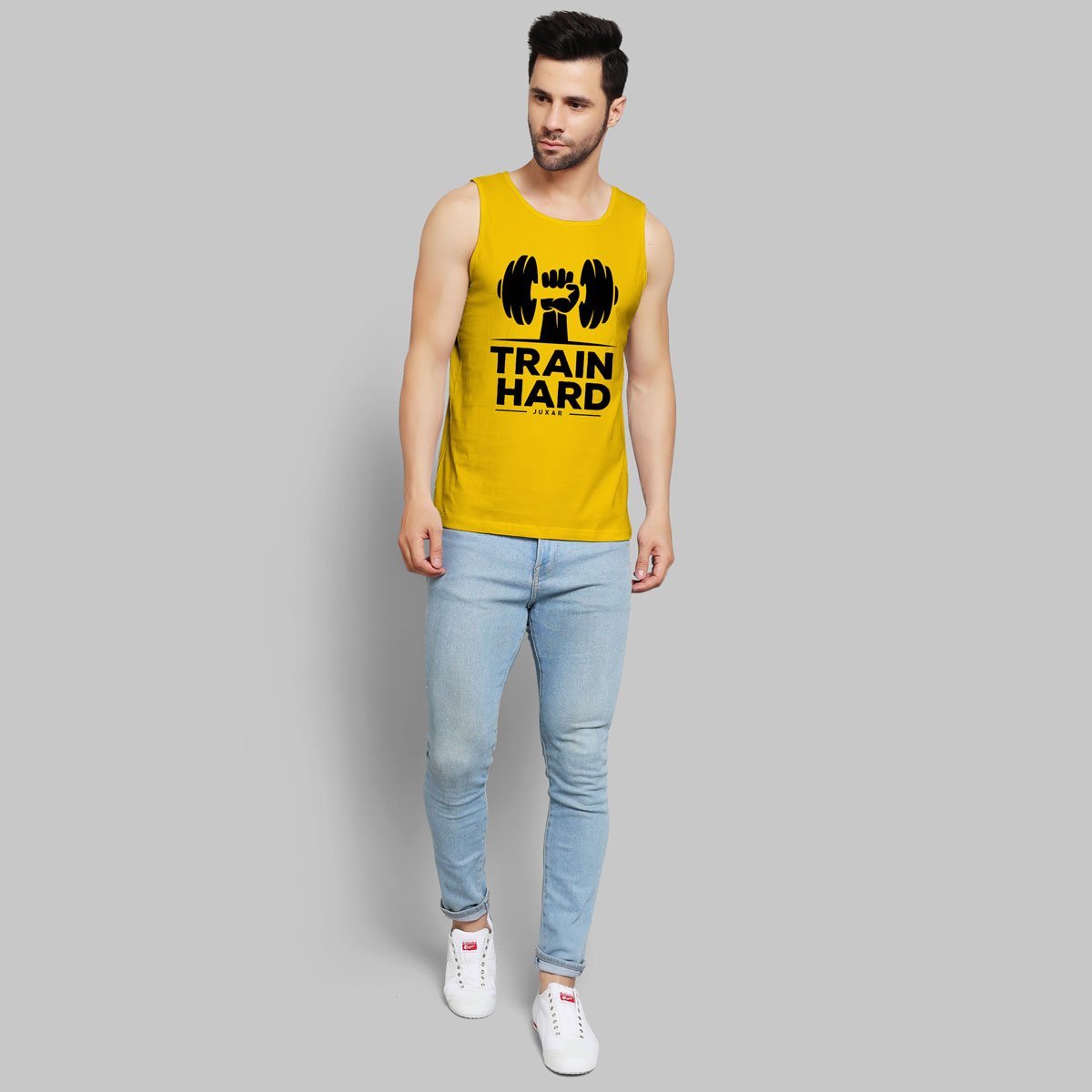 TRAIN HARD YELLOW SANDO