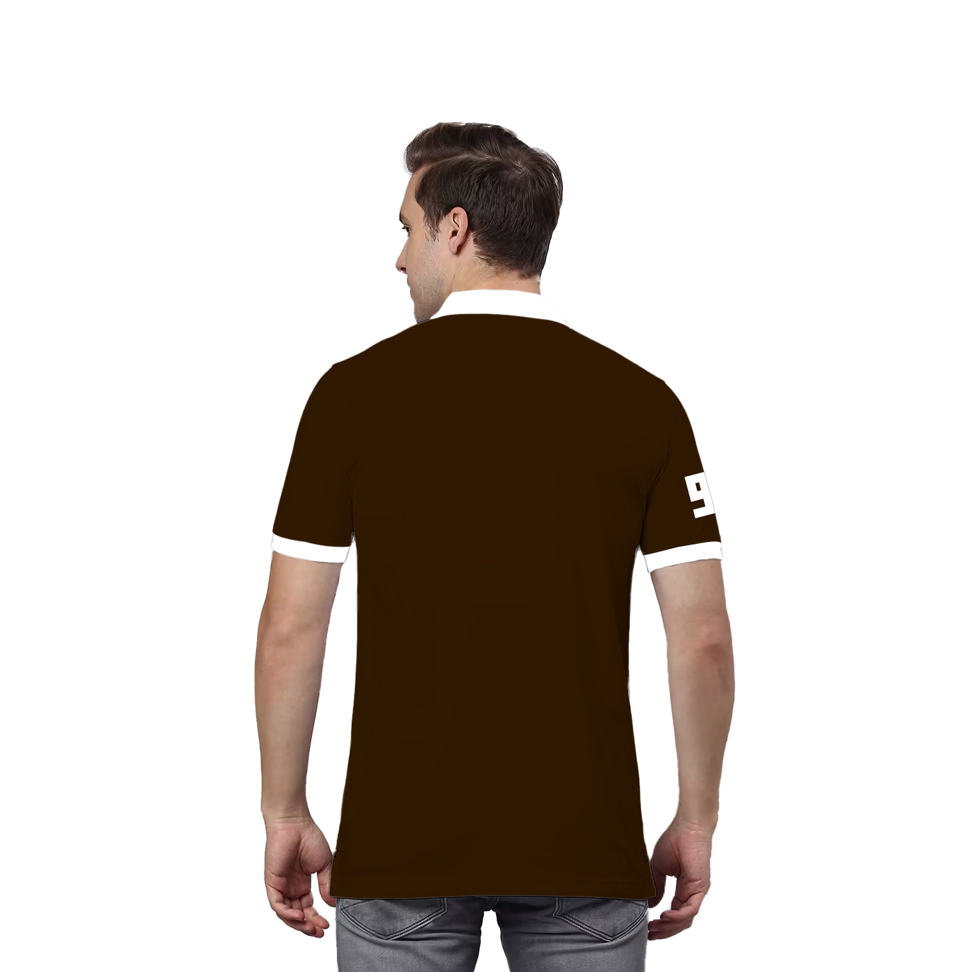 BROWN POLO NECK T-SHIRT