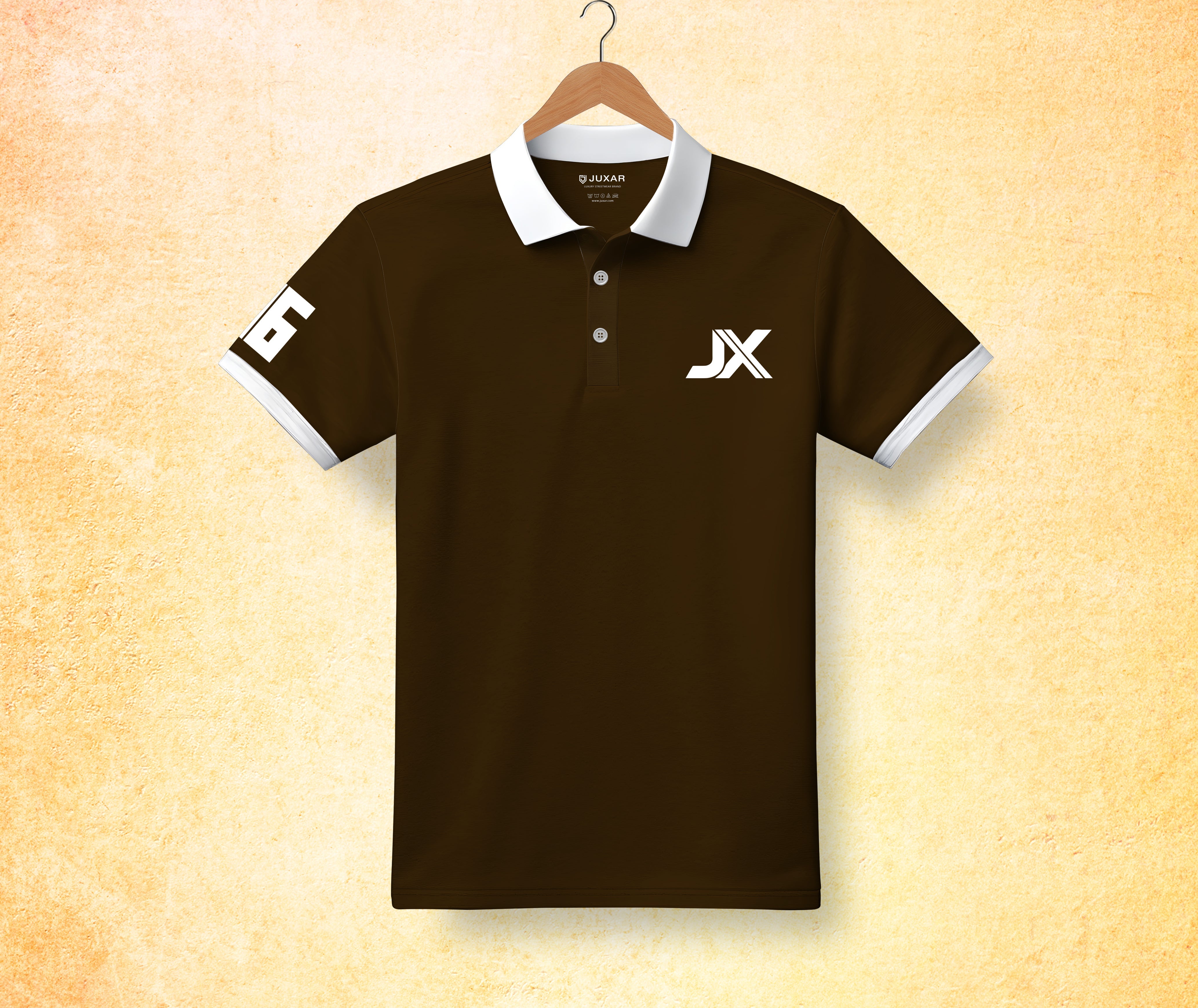 BROWN POLO NECK T-SHIRT