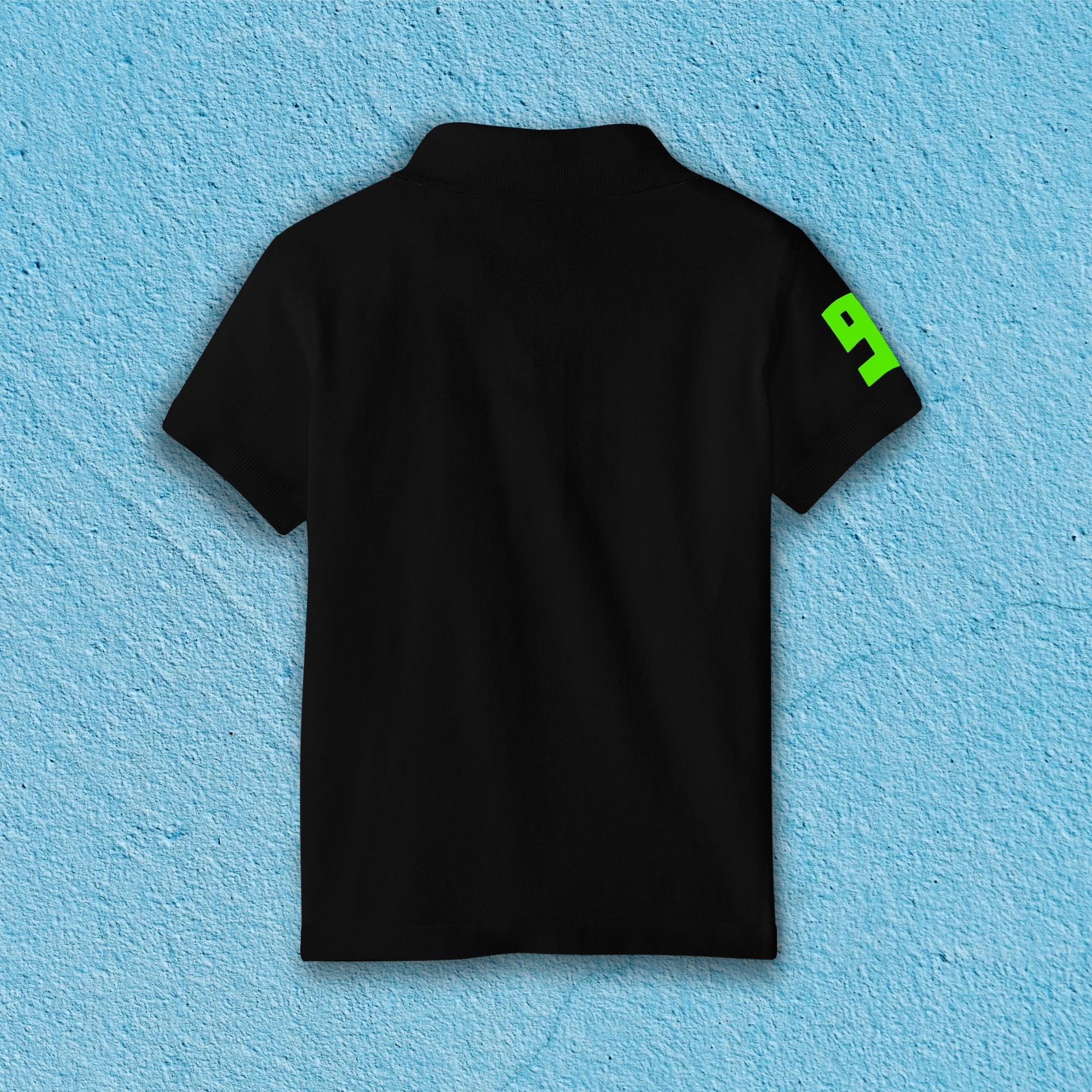BLACK COTTON POLO T-SHIRT