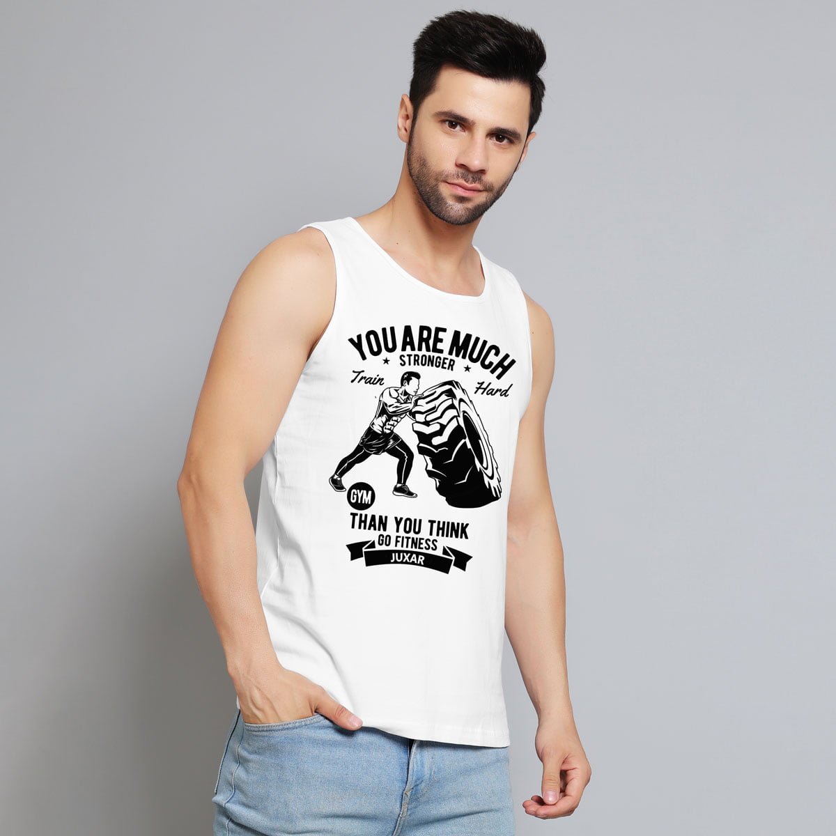 Go Fitness White Sando