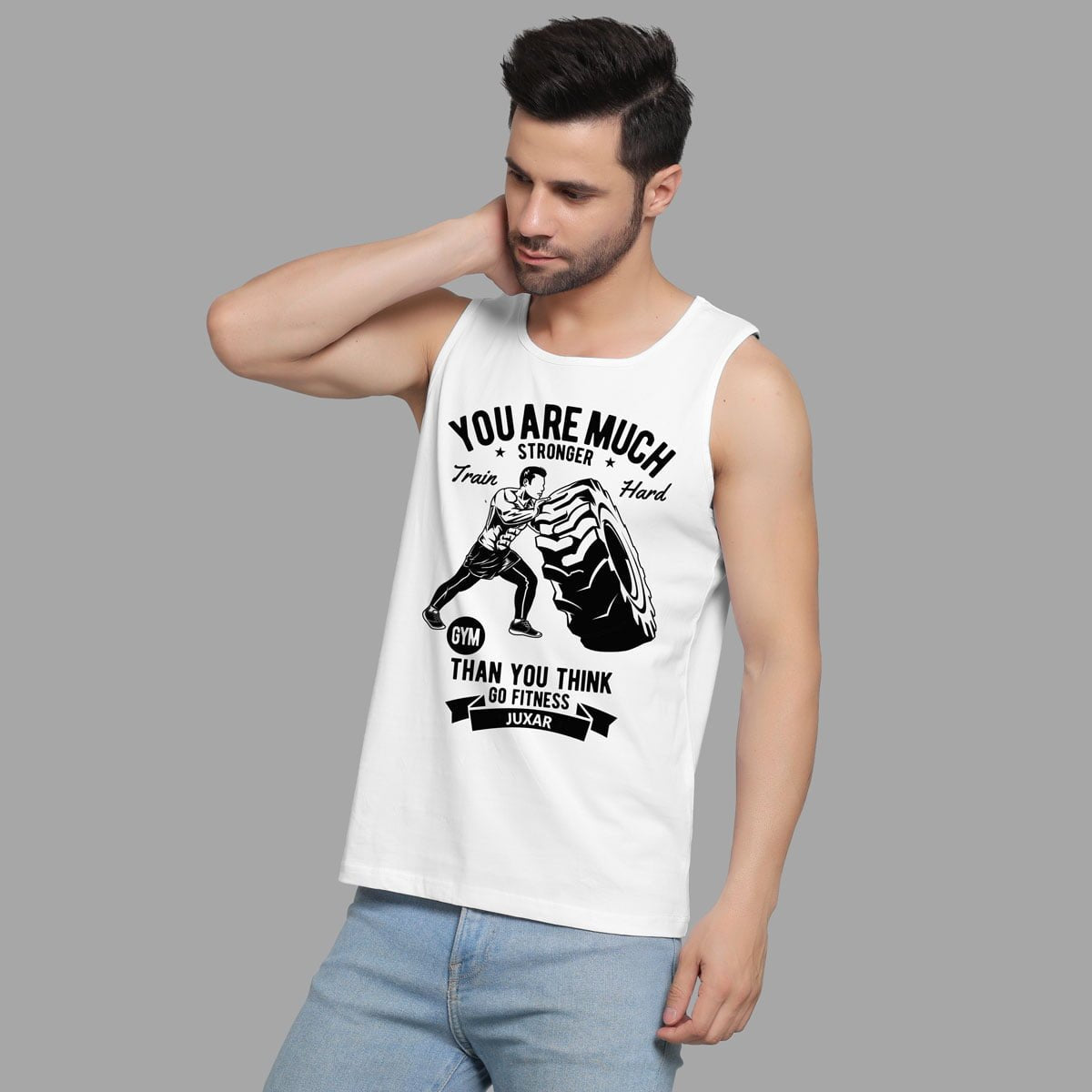 Go Fitness White Sando