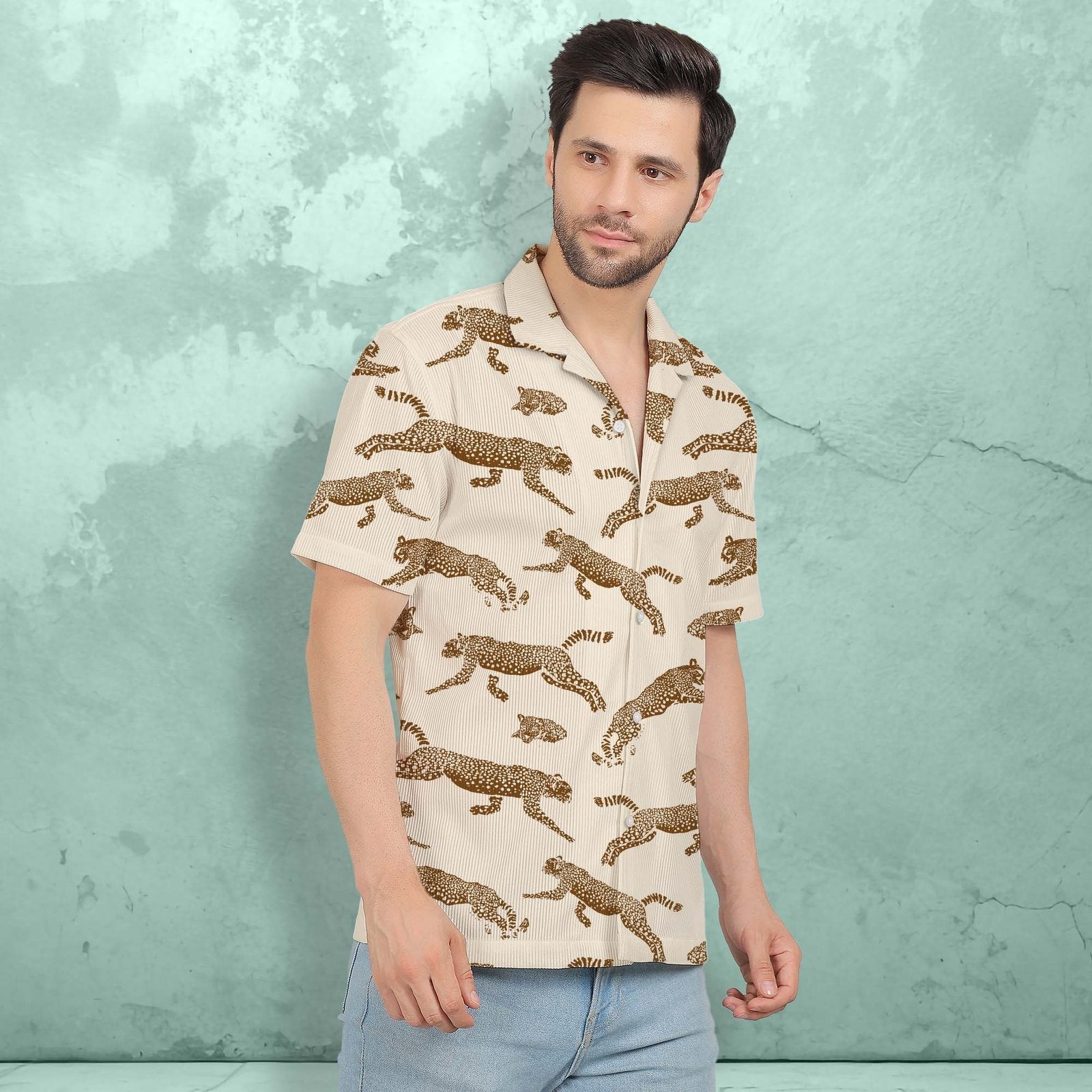 LEOPARD CORDUROY PRINTED SHIRT