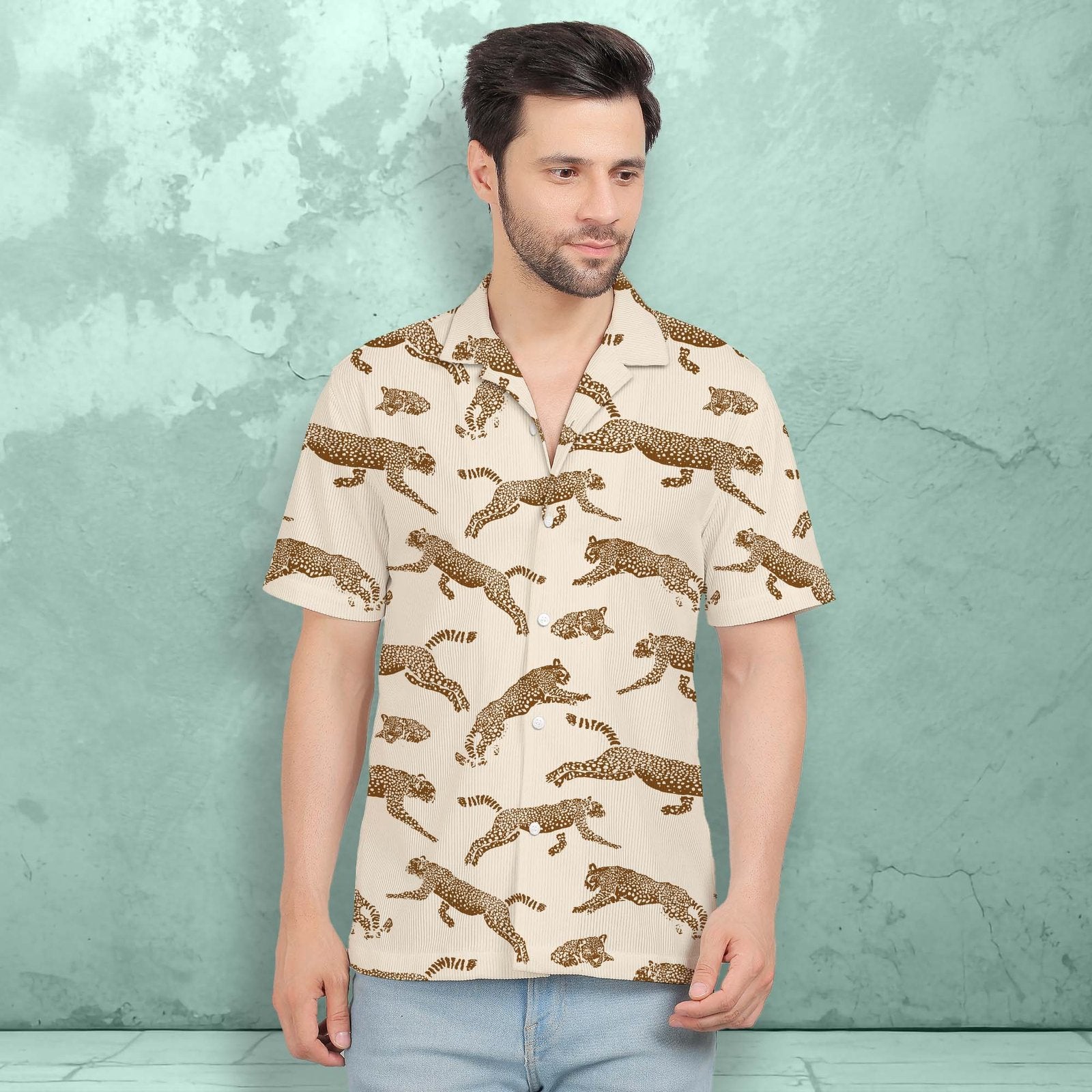 LEOPARD CORDUROY PRINTED SHIRT