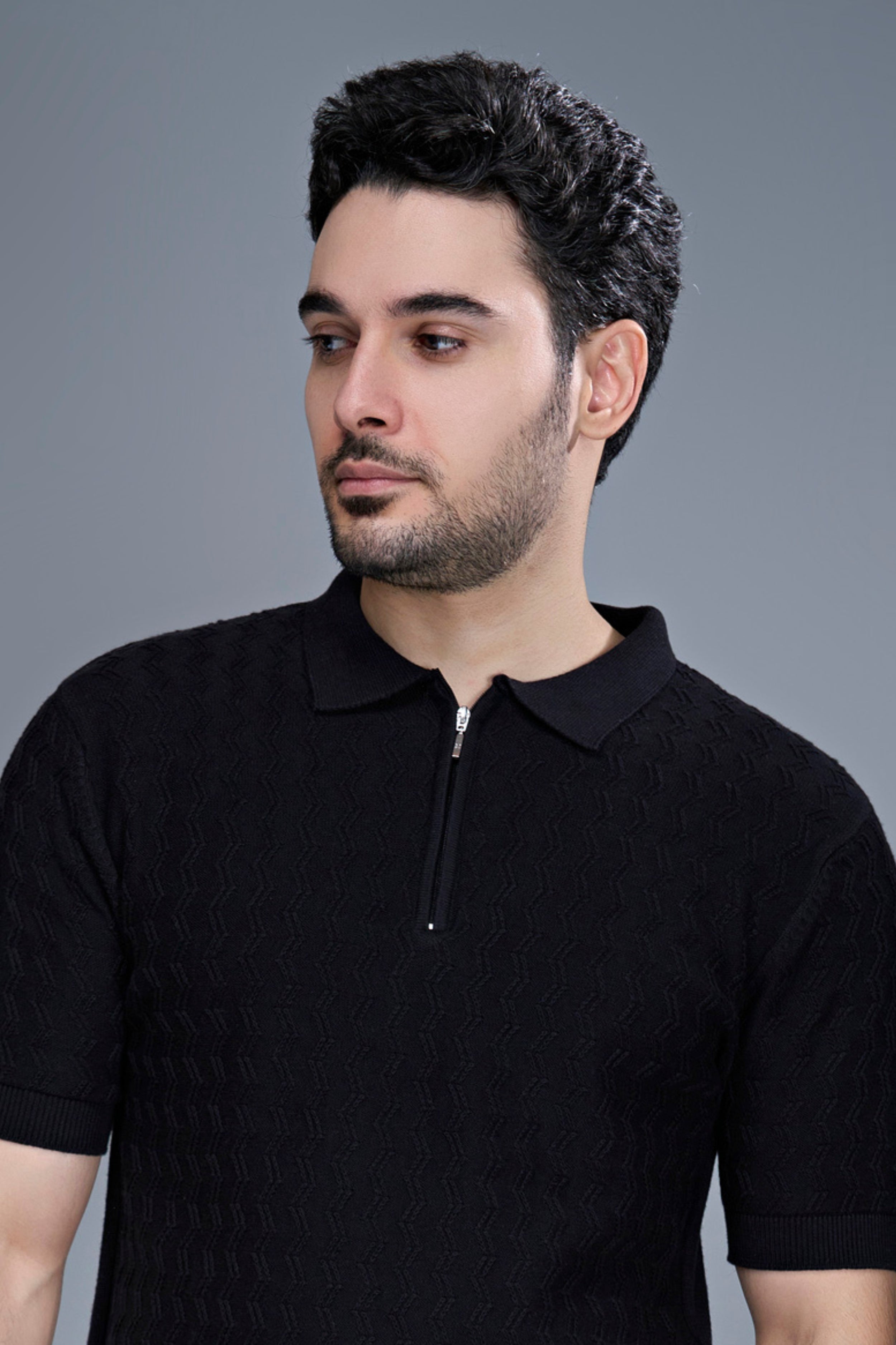 Black - Luxe Knitted Polo