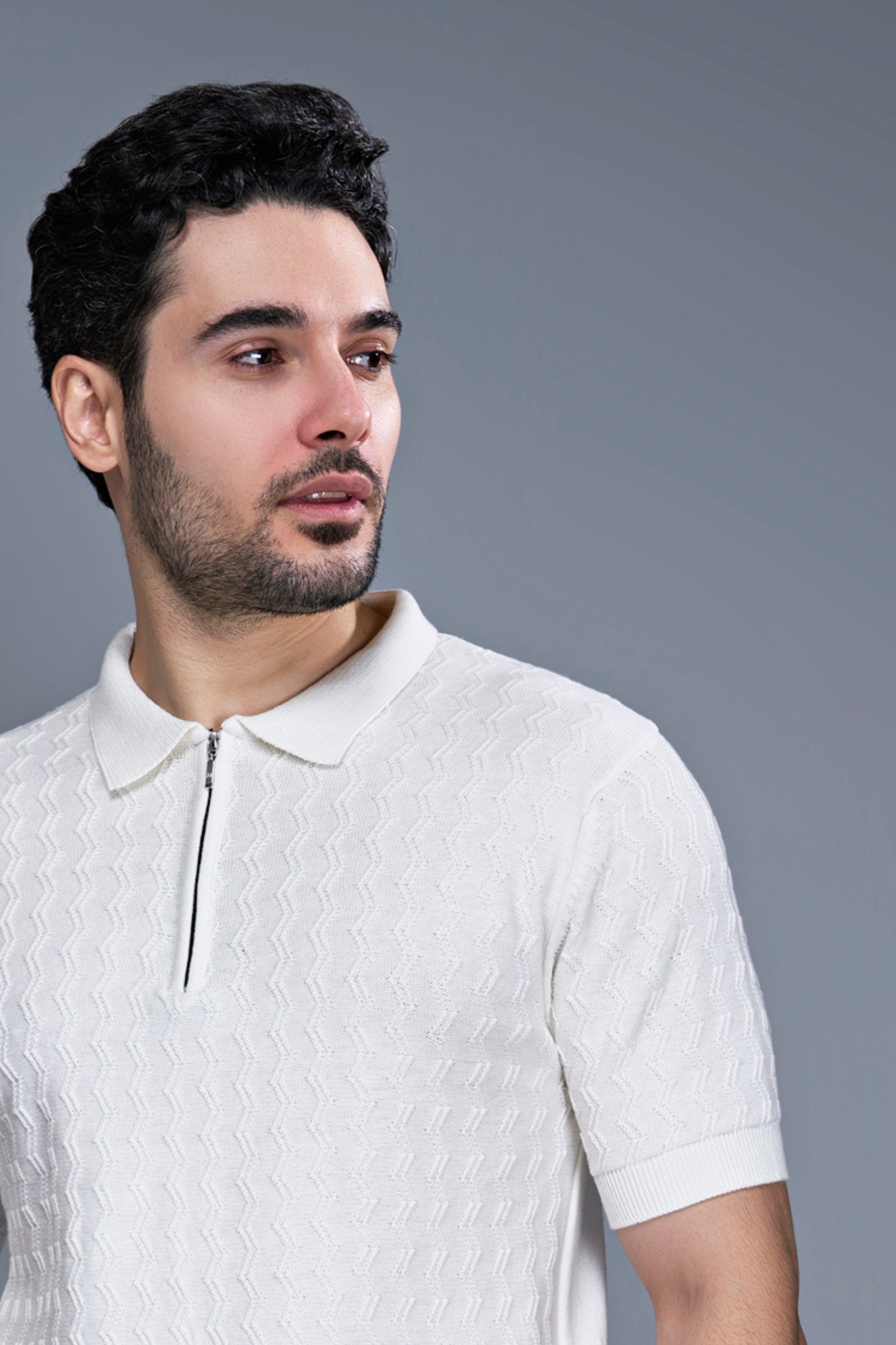 White - Luxe Knitted Polo