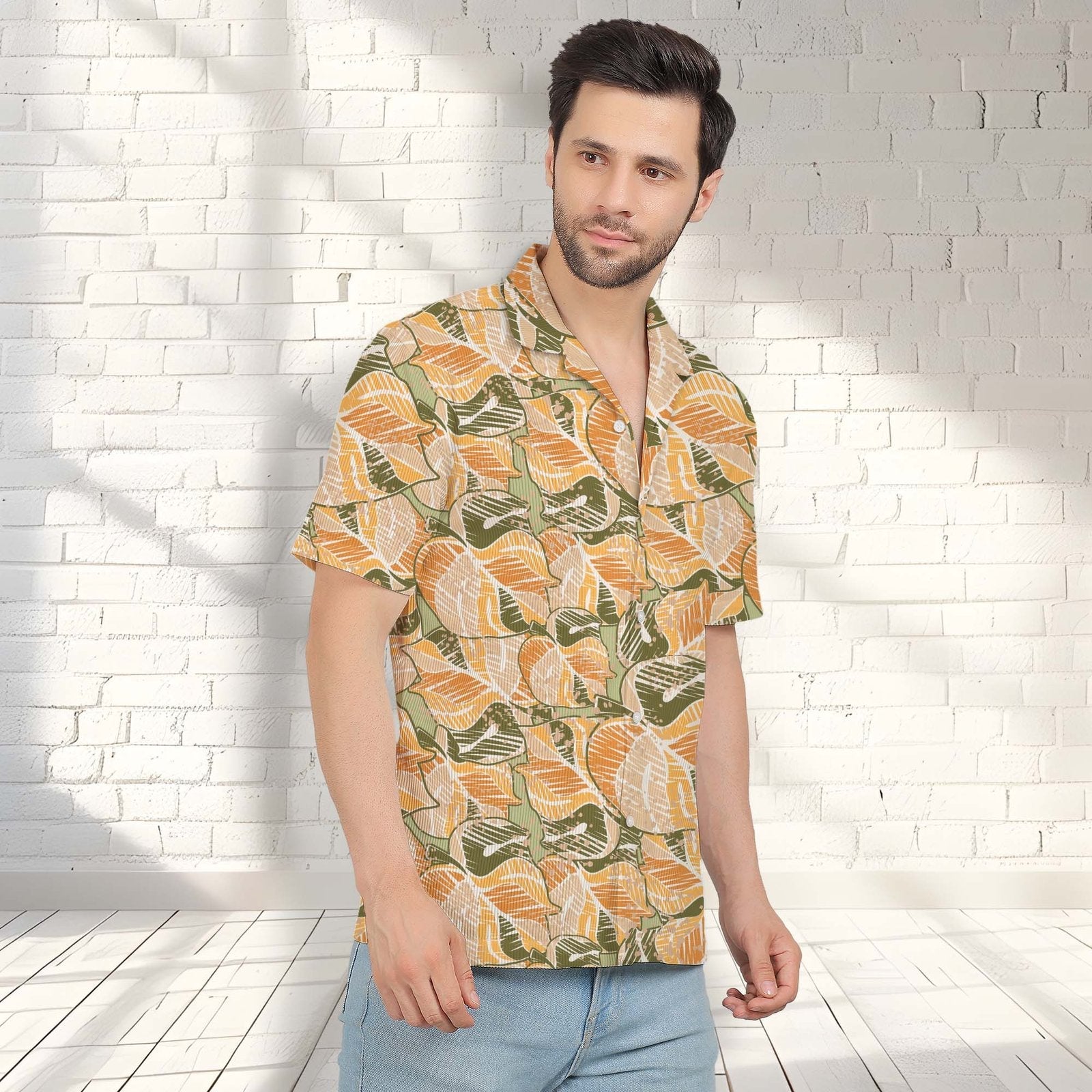 SCRIBBLE MONSTERA CORDUROY PRINTED SHIRT