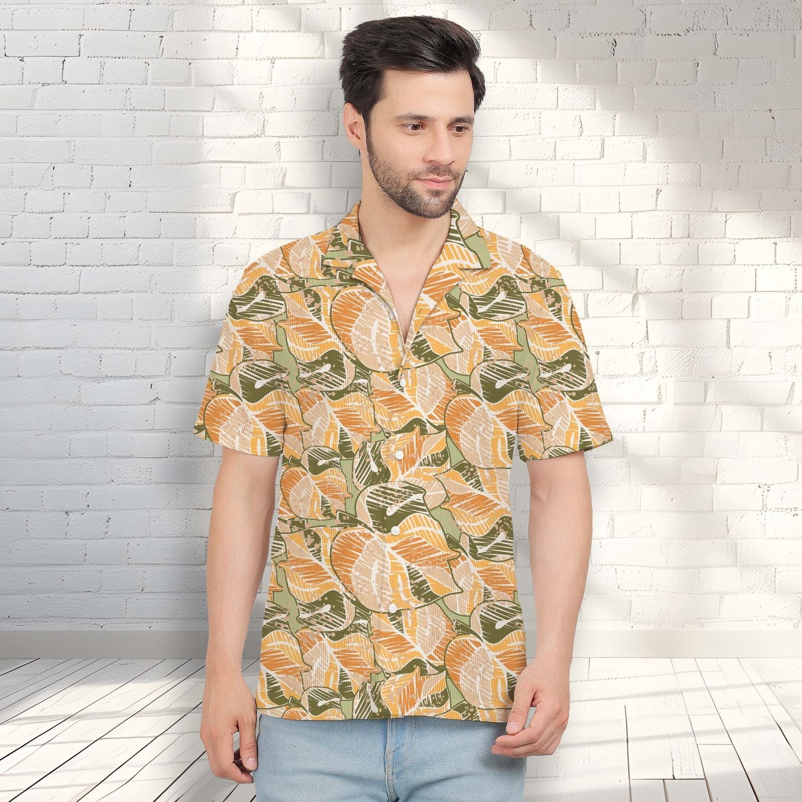 SCRIBBLE MONSTERA CORDUROY PRINTED SHIRT