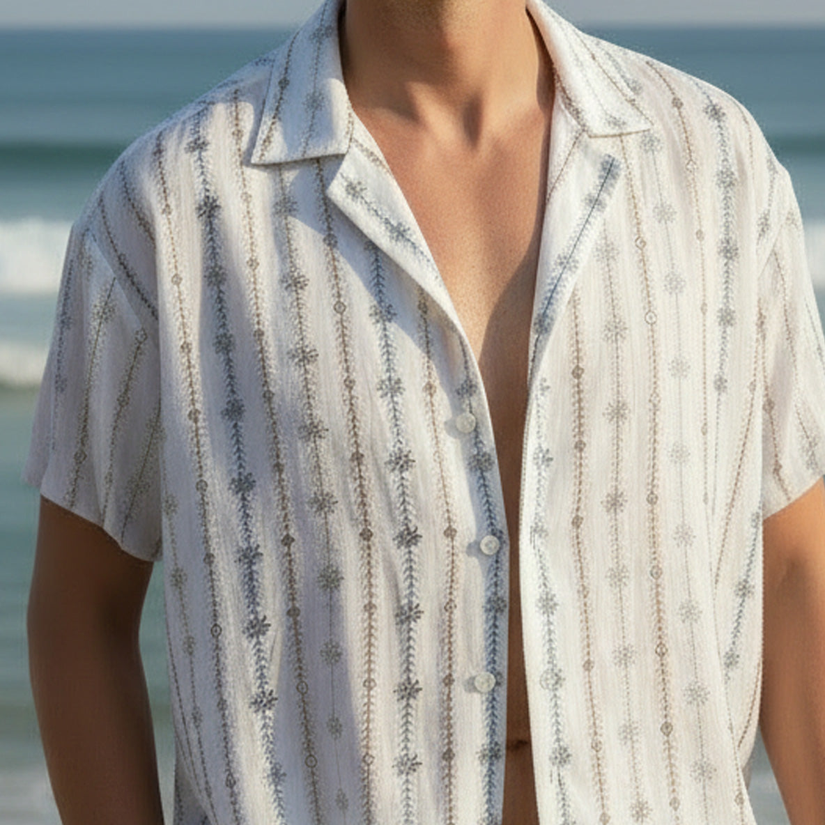 BEACH FLEX EMBROIDERED OVERSIZE SHIRT