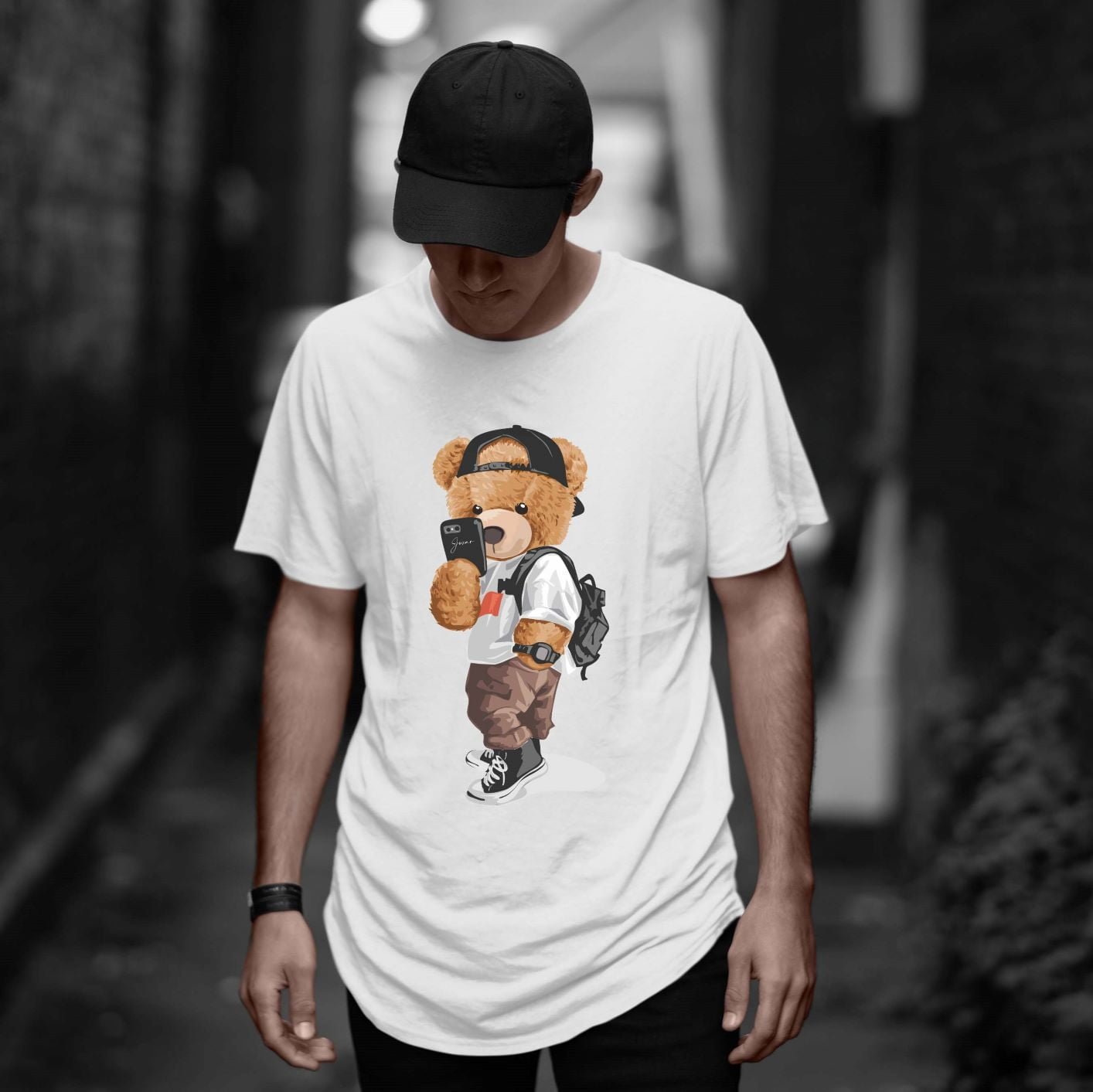 SELFIE LONGLINE T-SHIRT