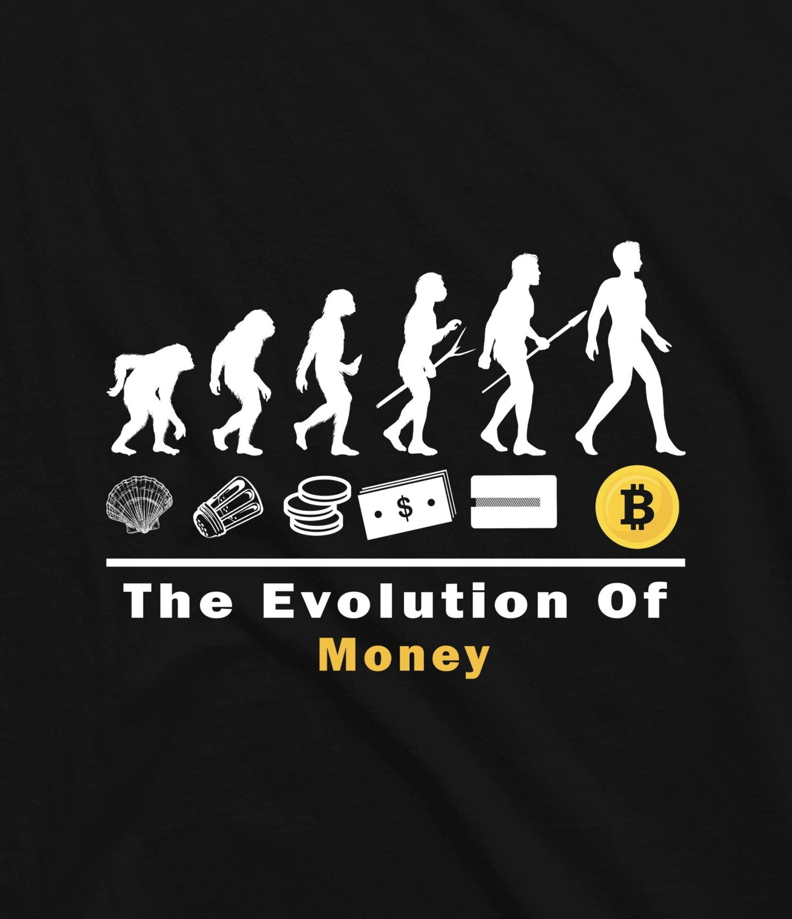 EVOLUTION OF MONEY BLACK T-SHIRT