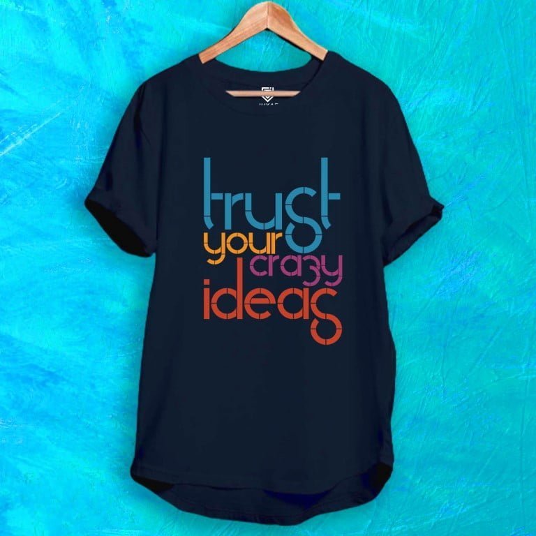 TRUST UR CRAZY IDEAS LONGLINE T-SHIRT