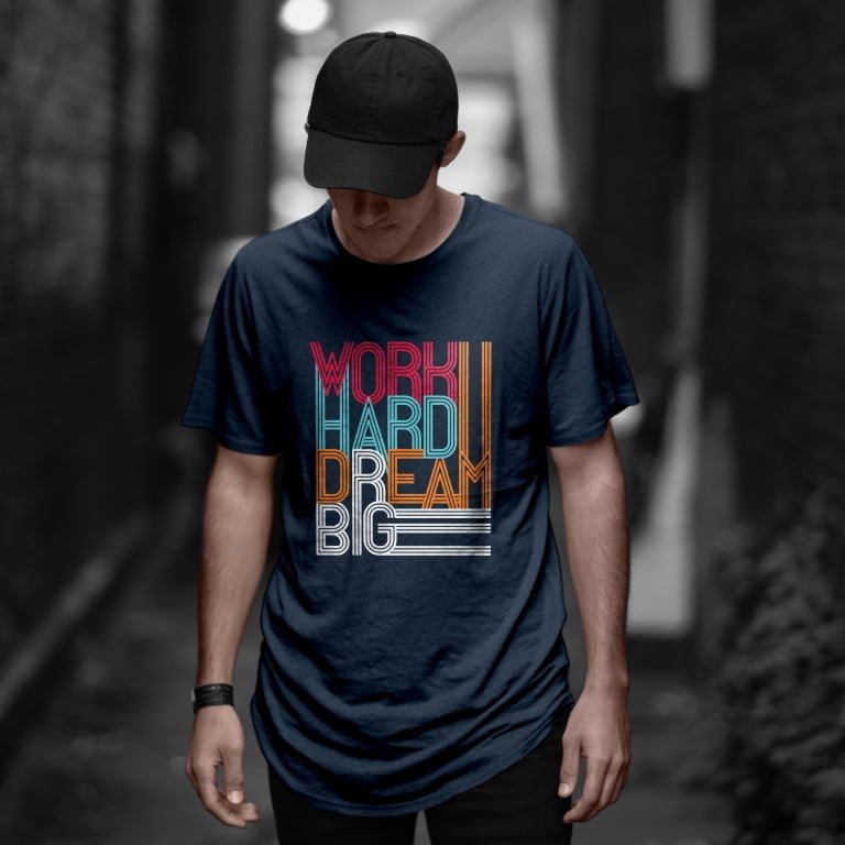 WORK HARD LONGLINE T-SHIRT