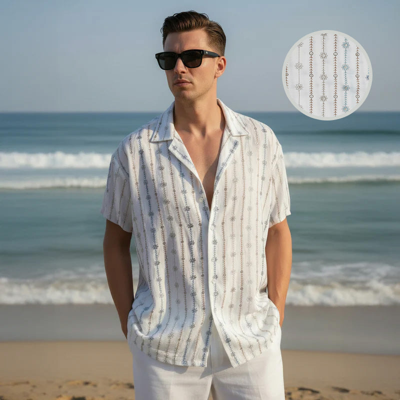 BEACH FLEX EMBROIDERED OVERSIZE SHIRT